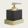 Дозатор для жидкого мыла, Gessi, Rettangolo, шгв 140*120*187, цвет дозатора-Brushed Brass PVD/чёрный