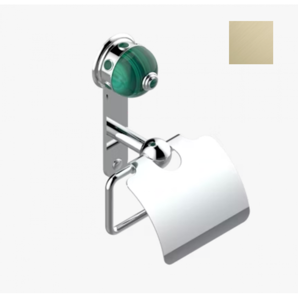 Бумагодержатель, THG, Sully Malachite, шв 139*185, цвет-PVD матовая латунь/malachite