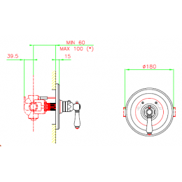 Смеситель для душа, Nicolazzi, P.Mont Blanc, цвет-English Gold