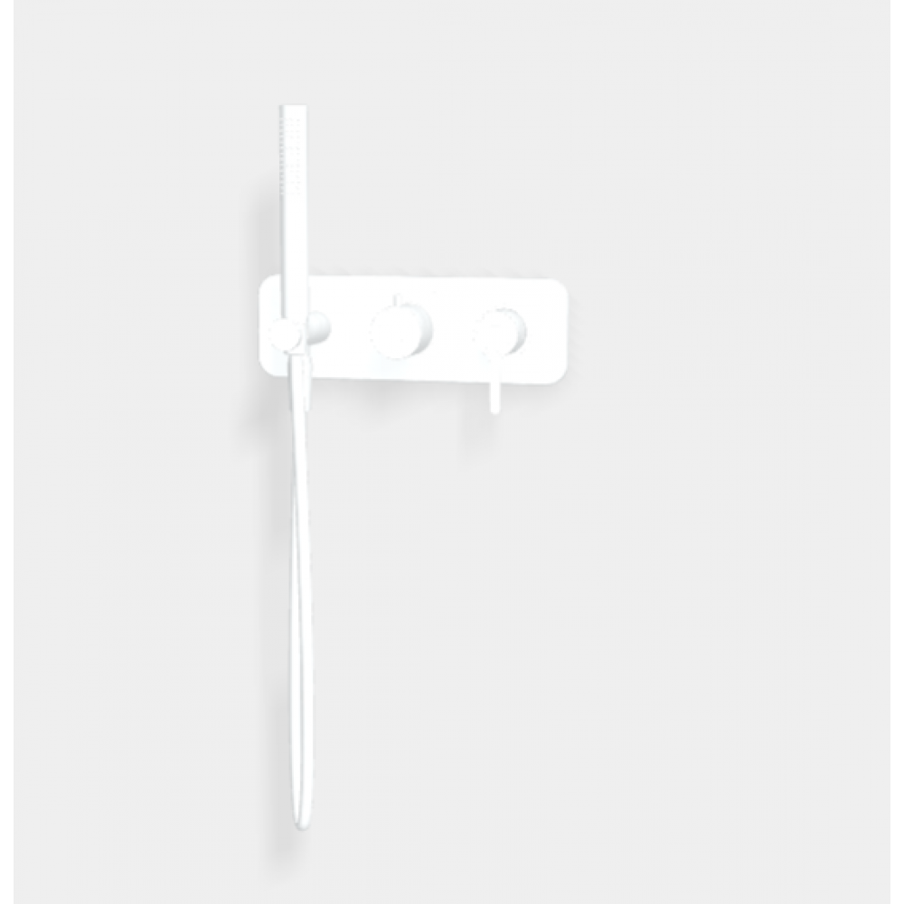 Смеситель для душа, Fima Carlo Frattini, Snap, на 2 потребителя, цвет-белый матовый