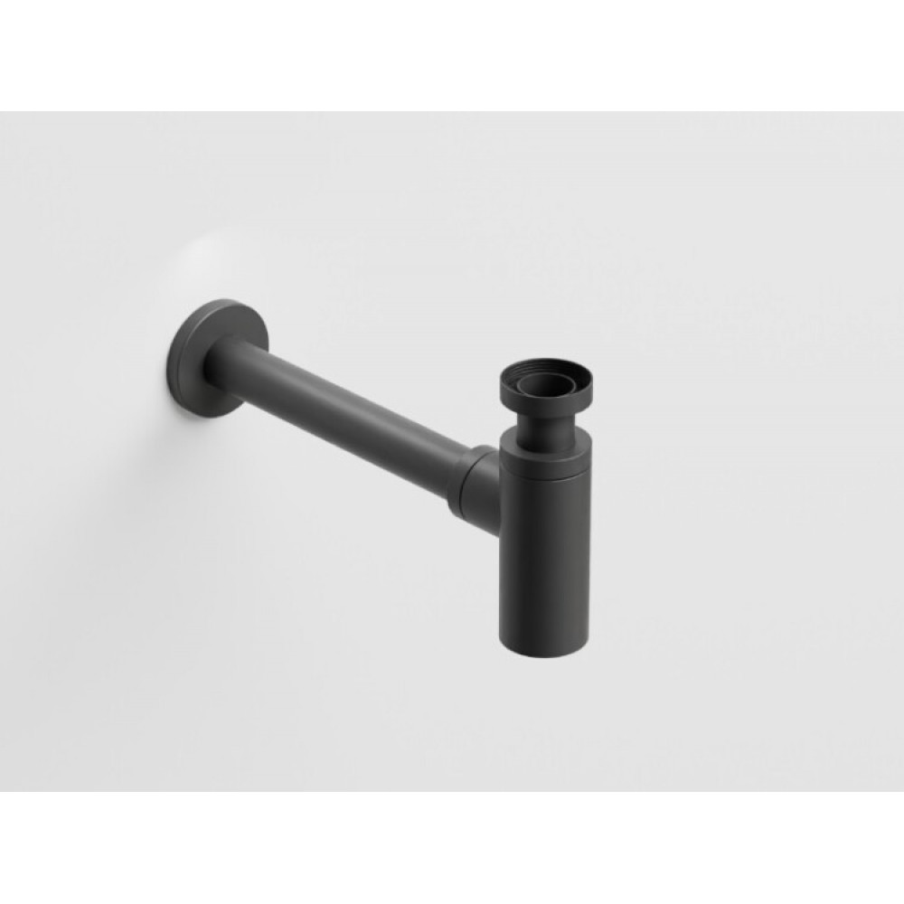 Сифон, CIELO, для раковины, бутылочный, 1 1/4", цвет-черный матовый