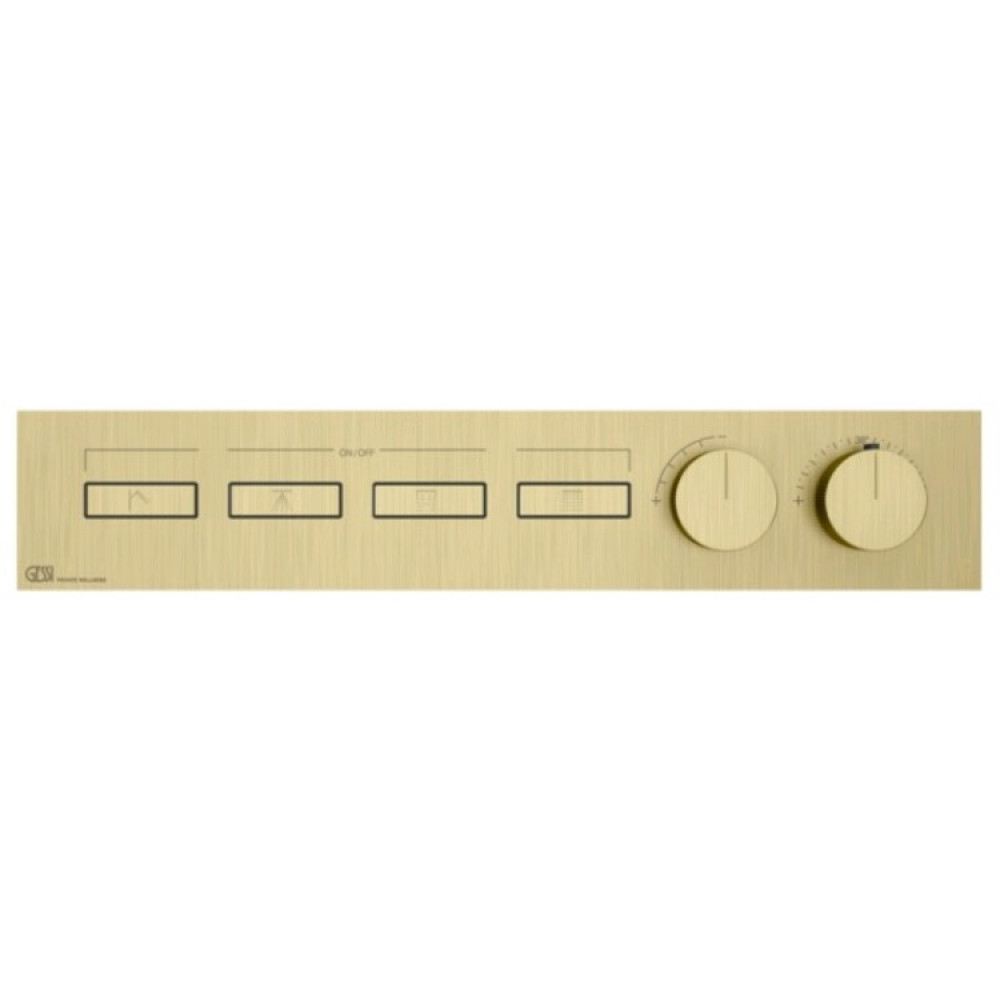 Смеситель для душа, Gessi, HI-FI, на 4 потребителя, цвет-Brushed Brass PVD