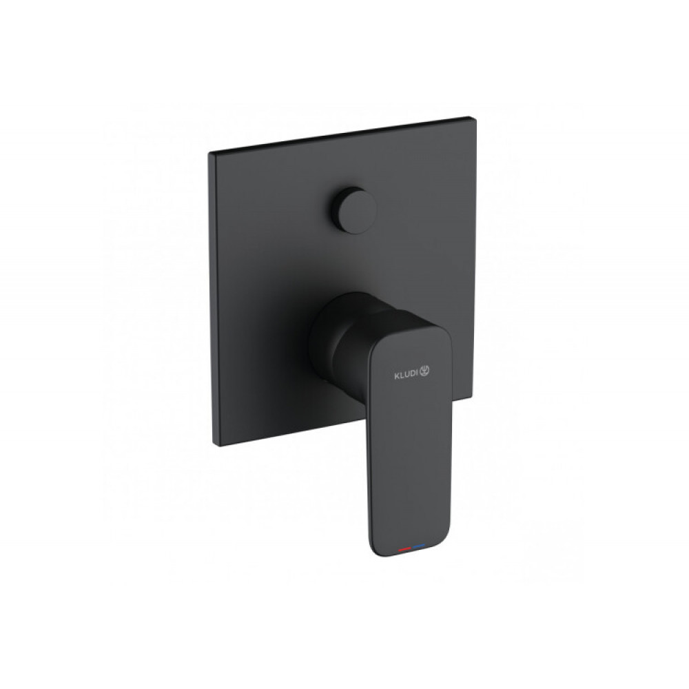 Смеситель для душа, Kludi, Pure&Style, на 2 потребителя, цвет-черный матовый