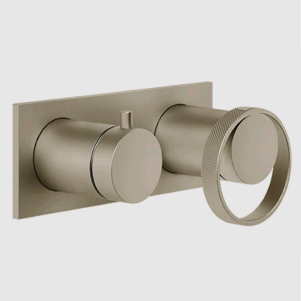 Смеситель для душа, Gessi, Anello, на 2 потребителя, цвет-Finox Brushed Nickel