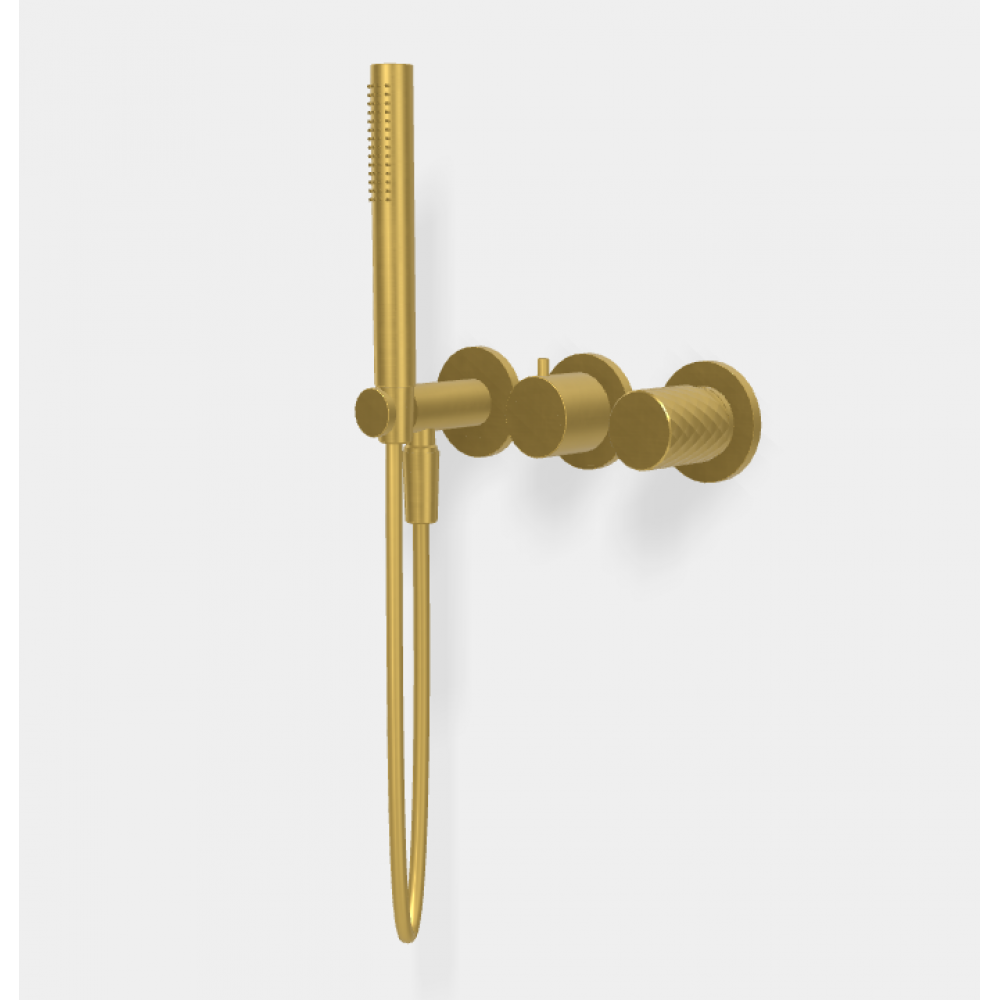 Смеситель для душа, Fima Carlo Frattini, Spillo Tech, X COLLECTION, цвет-брашированное золото