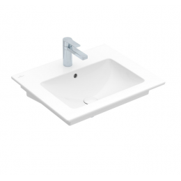 Раковина, Villeroy&Boch, Venticello, шгв 600*500*120, отверстия для смесителя-1 сквозное, 2 промаркированных, CeramicPlus, цвет-альпийский белый