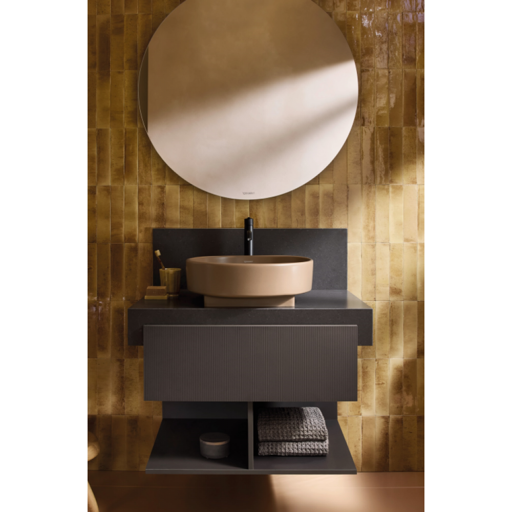 Тумба под раковину, Duravit, Balcoon, шгв 800*570*522, петли-слева и справа, раковина-необходимо заказать, цвет корпуса/фасада-Slate brown matt decor/Slate brown structured mat