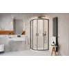 Душевое ограждение, Radaway, Alienta A, шгв 800*800*1900, петли-слева и справа, черный, цвет стекла-прозрачный, Easy Clean