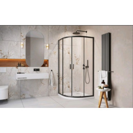 Душевое ограждение, Radaway, Alienta A, шгв 800*800*1900, петли-слева и справа, черный, цвет стекла-прозрачный, Easy Clean