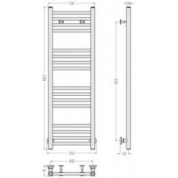 Полотенцесушитель, Сунержа, Модус, шгв 350*75*1007, цвет-чёрный матовый