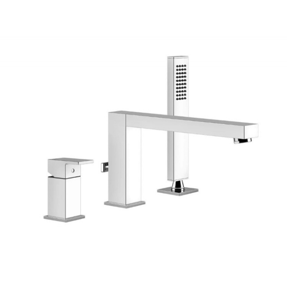 Смеситель для ванны и душа, Gessi, Rettangolo, цвет-Black Metal Brushed PVD