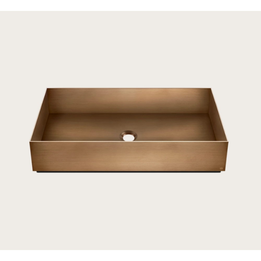 Раковина, Gessi, 316, шгв 600*350*125, отверстия для смесителя-отсутствуют, цвет-Warm Bronze Brushed PVD