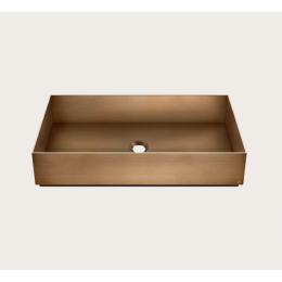 Раковина, Gessi, 316, шгв 600*350*125, отверстия для смесителя-отсутствуют, цвет-Warm Bronze Brushed PVD