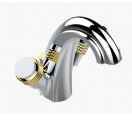 Смеситель для раковины, THG, Diplomate grooved rings, цвет-хром/золото