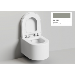 Унитаз, Salini, Gemelli, подвесной, с крышкой и сиденьем, шгв 405*520*425, цвет-RAL 7030