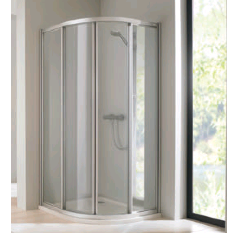 Душевое ограждение, Huppe, Classics V2, шгв 800*800*2000, петли-слева и справа, серебристый глянцевый, цвет стекла-прозрачный