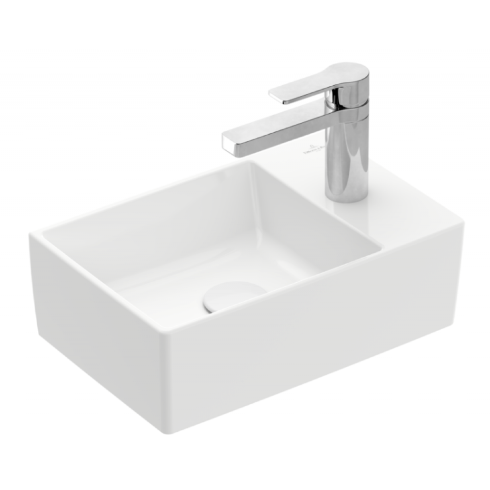 Раковина, Villeroy&Boch, Memento 2.0, шгв 400*260*90, отверстия для смесителя-1, CeramicPlus, цвет-альпийский белый