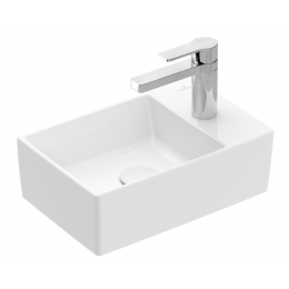 Раковина, Villeroy&Boch, Memento 2.0, шгв 400*260*90, отверстия для смесителя-1, CeramicPlus, цвет-альпийский белый