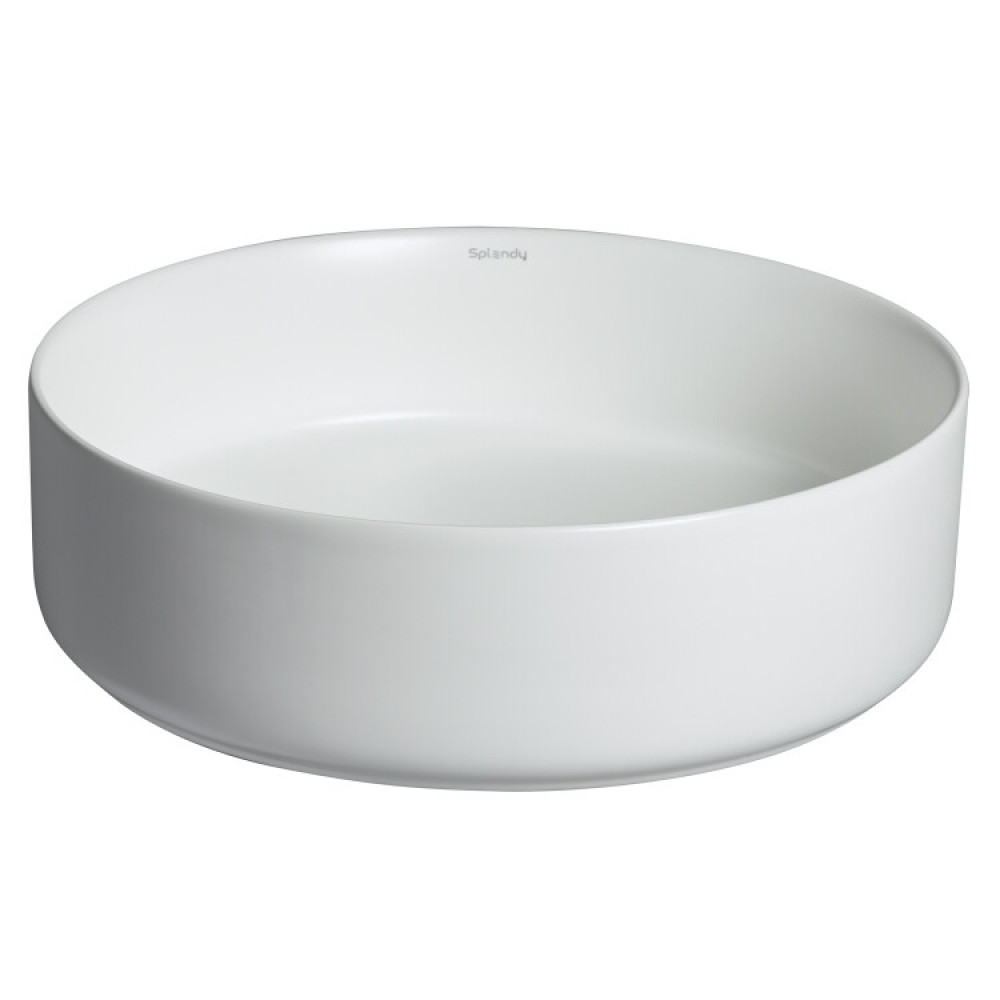 Раковина, Splendy, Bliss, шгв 405*405*120, отверстия для смесителя-отсутствуют, цвет-белый матовый