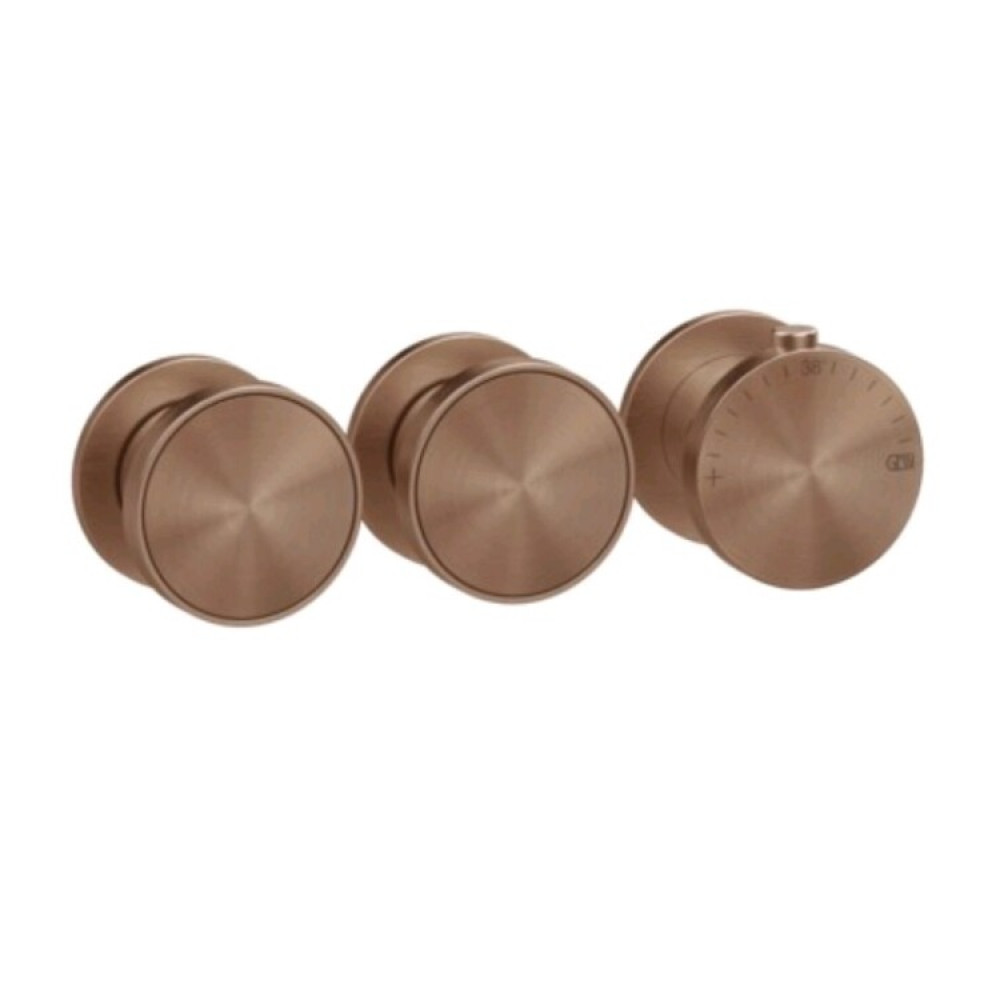 Смеситель для душа, Gessi, Origini, на 2 потребителя, цвет-Copper Brushed PVD