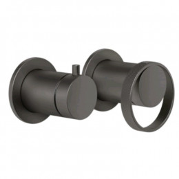 Смеситель для душа, Gessi, Anello, на 2 потребителя, цвет-Black Metal Brushed PVD