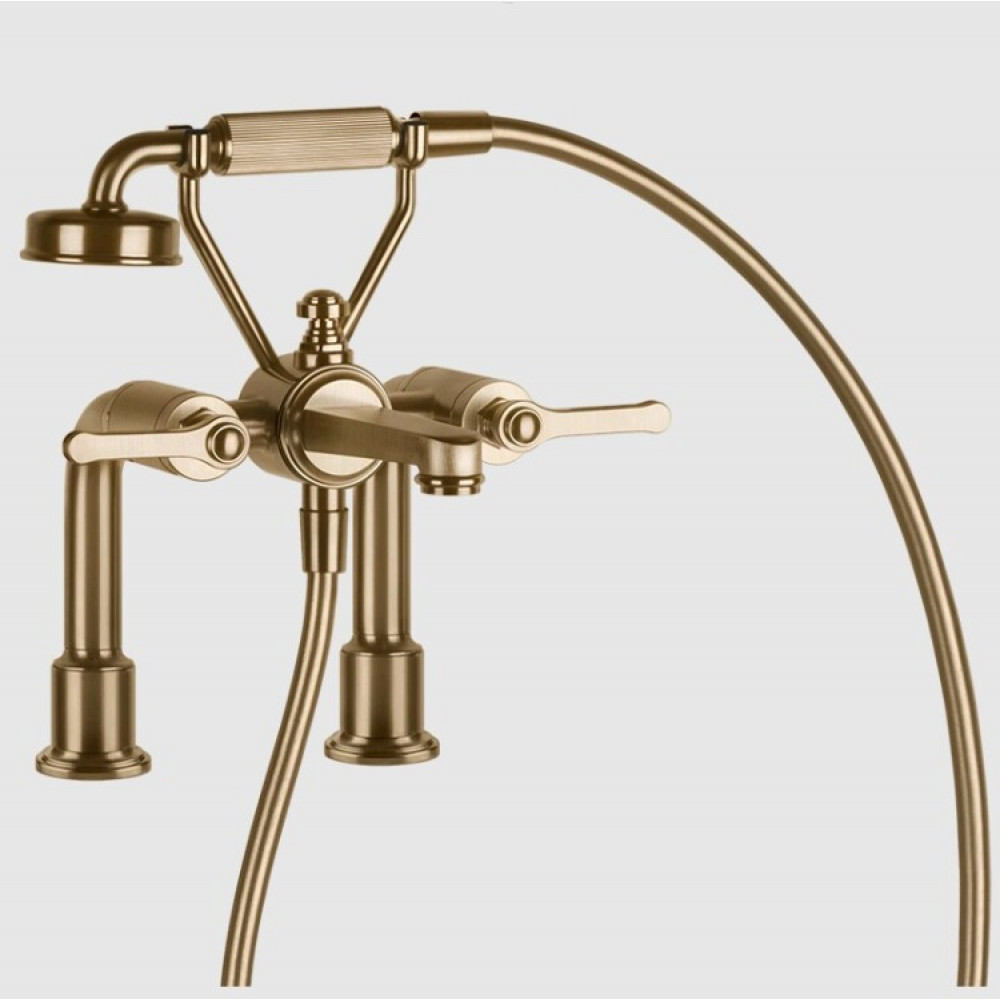 Смеситель для ванны и душа, Gessi, VENTI20, цвет-Warm Bronze Brushed PVD