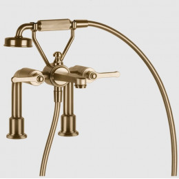 Смеситель для ванны и душа, Gessi, VENTI20, цвет-Warm Bronze Brushed PVD