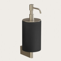Дозатор для жидкого мыла, Gessi, Origini, шгв 75*127*229, цвет дозатора-Finox Brushed Nickel/чёрный