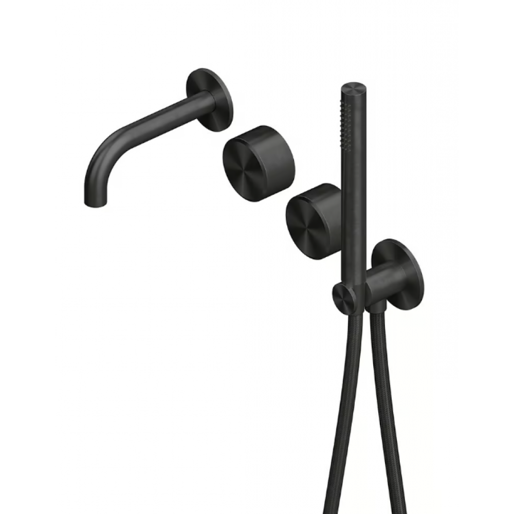 Смеситель для ванны и душа, Quadro design, Stereo, цвет-золото черное (Black gold)