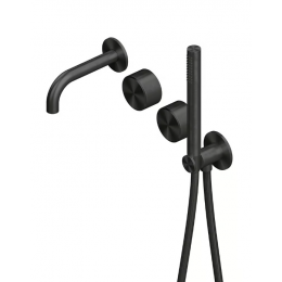 Смеситель для ванны и душа, Quadro design, Stereo, цвет-золото черное (Black gold)