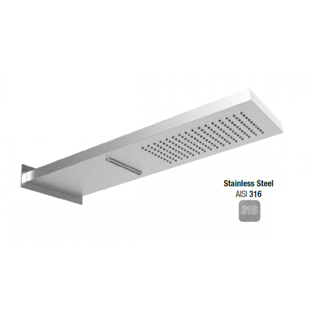 Верхний душ, Almar, Wall Mounted head showers, 537*165, цвет-AISI 316 (Товар заказной, возврату не подлежит)