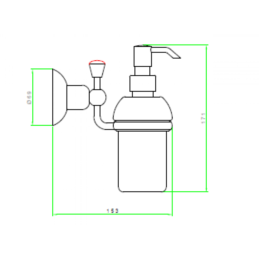Дозатор для жидкого мыла, Nicolazzi, Cristallo Di Rocca, гв 153*171, цвет дозатора-Polished Nickel