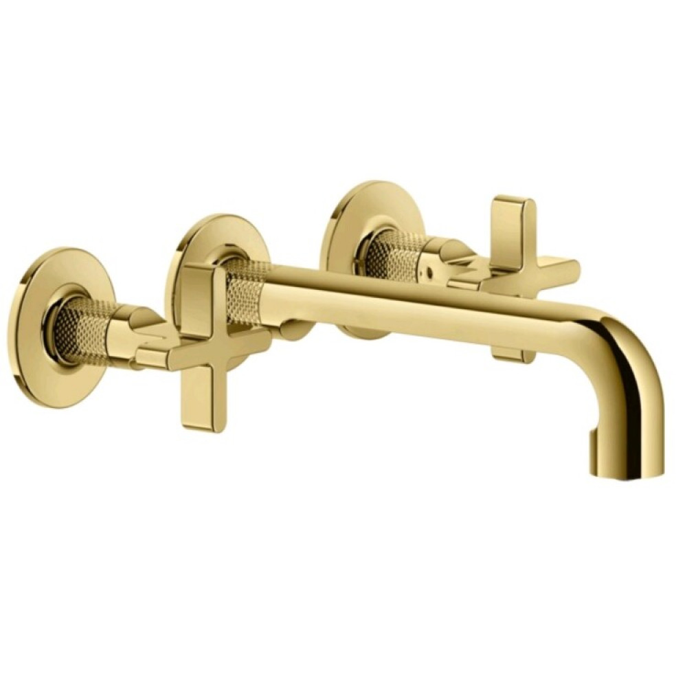 Смеситель для раковины, Gessi, Inciso, цвет-Gold PVD