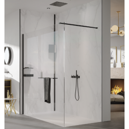 Душевая перегородка, Huppe, One, шв 1200*2000, черный, цвет стекла-прозрачный