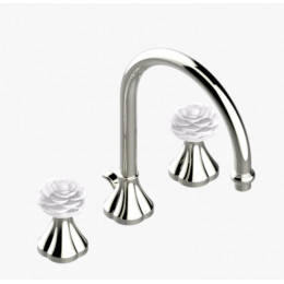 Смеситель для раковины, THG, Camélia Clear crystal, цвет-никель