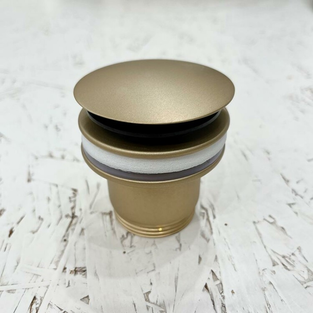 Донный клапан, Carimali, для раковин, цвет-золото матовое