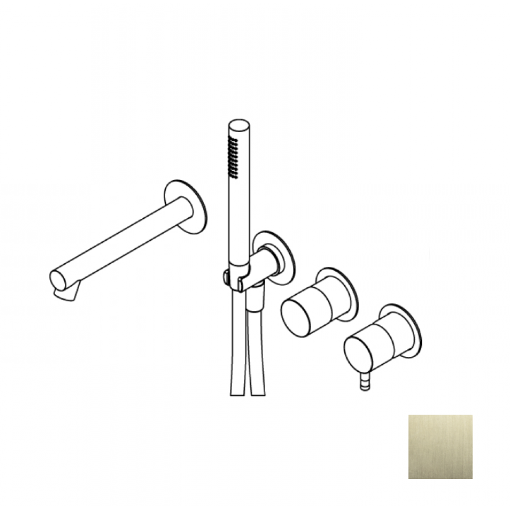 Смеситель для ванны и душа, Ritmonio, Diametro35 Inox, цвет-Brushed Champagne Stainless Steel PVD