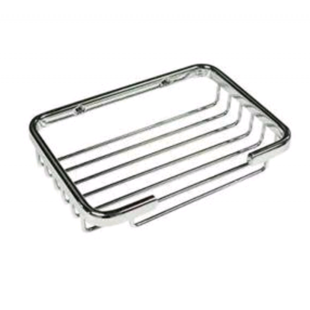 Мыльница, Nofer, прямоугольная в сеточку, шгв 152*125*33, цвет-сталь матовая (Steel Matt)