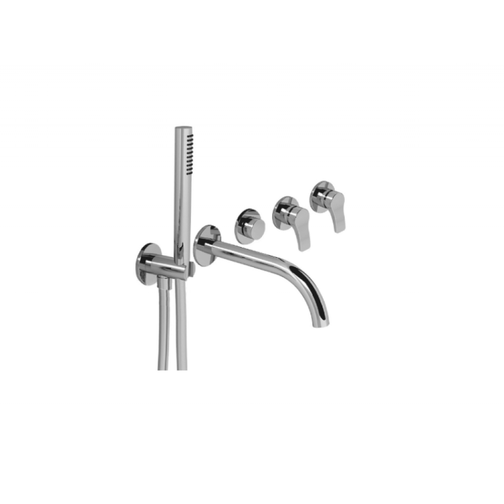 Смеситель для ванны и душа, Fantini, AL/23 Lissoni, цвет-черный матовый