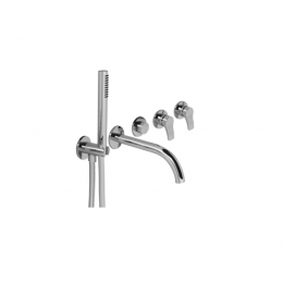 Смеситель для ванны и душа, Fantini, AL/23 Lissoni, цвет-черный матовый