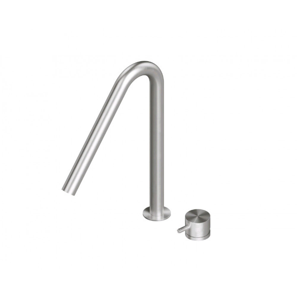 Смеситель для раковины, Quadro design, Source, цвет-сталь шлифованная/брашированная (Steel Brushed)