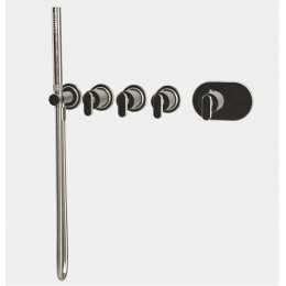 Смеситель для душа, Fima Carlo Frattini, Park Lane, на 3 потребителя, цвет-никель брашированный