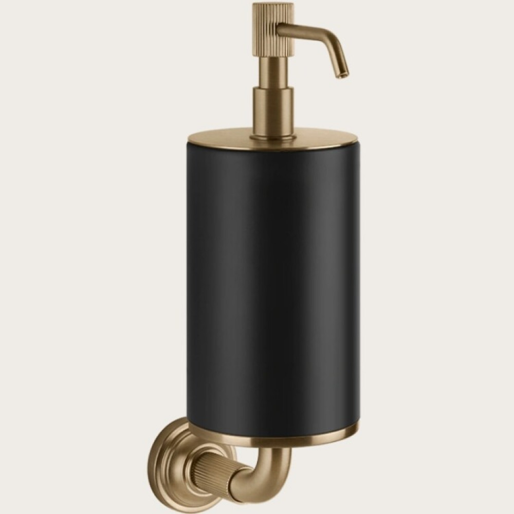 Дозатор для жидкого мыла, Gessi, VENTI20, шгв 75*136*254, цвет дозатора-Warm Bronze Brushed PVD/чёрный