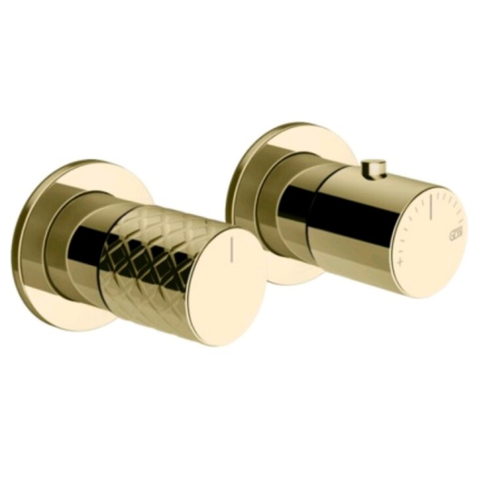 Смеситель для душа, Gessi, Habito Intreccio, на 3 потребителя, цвет-Brass PVD