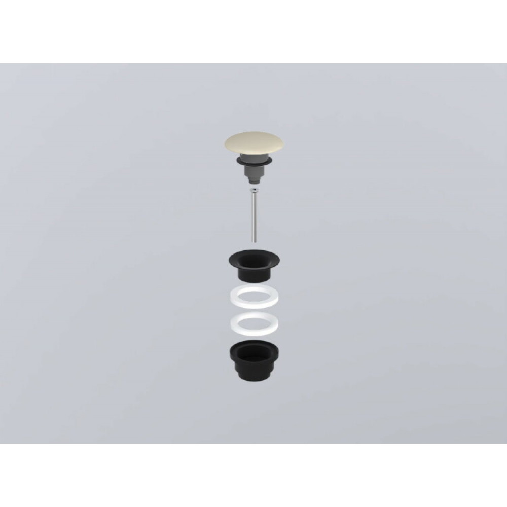 Донный клапан, CIELO, универсальный, 1 1/4", цвет-черный матовый/Lino