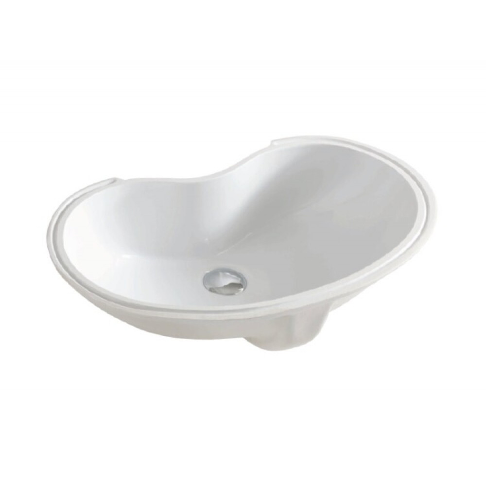 Раковина, Artceram, Idea, шгв 600*370*205, отверстия для смесителя-отсутствуют, цвет-Glossy White