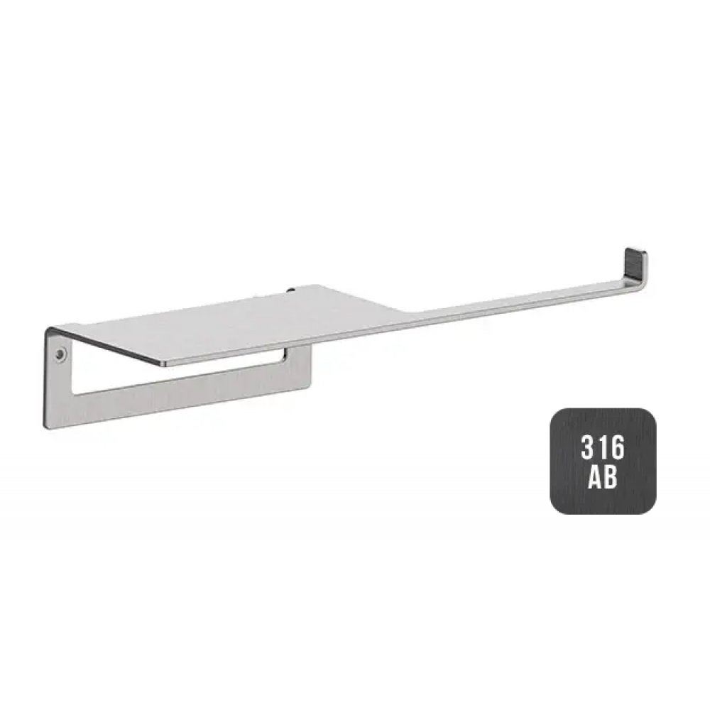 Бумагодержатель, Almar, 316 Stainless Steel, шгв 282*65*70, цвет-Absolute Black AISI 316 (Товар заказной, возврату не подлежит)