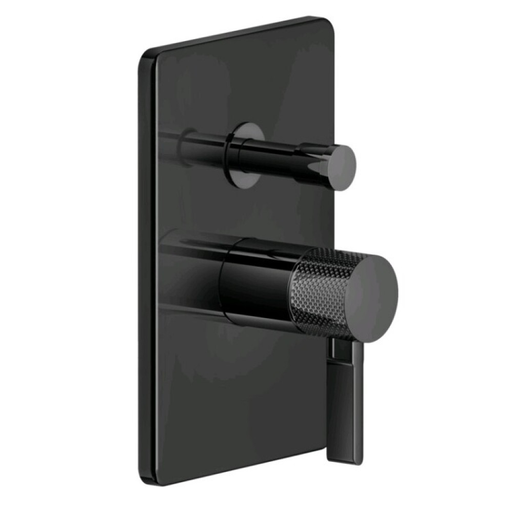 Смеситель для душа, Gessi, Inciso Bath&Shower, на 2 потребителя, цвет-Black Metal PVD