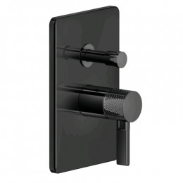 Смеситель для душа, Gessi, Inciso Bath&Shower, на 2 потребителя, цвет-Black Metal PVD