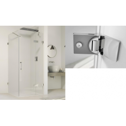 Дверь, Huppe, Solva Minimal, шв 900*2000, петли-слева, серебро с ярким блеском, цвет стекла-прозрачный, Anti-Plaque